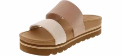 Flat Sandals|REEF Banded Horizon Hi Seashell Women's Platform Sandal Beige