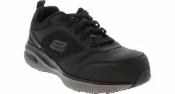 Safety Toe Athletics|Slip Resistant|SKECHERS Arch Fit Angis Men's Wide-Width Composite Toe Work Sneaker Black