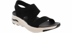Comfort Sandals|Footbed Sandals|SKECHERS Arch Fit Sling Back Women's Comfort Sandal Black