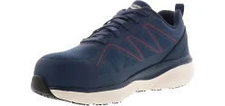 Safety Toe Athletics|Slip Resistant|SKECHERS Arch Fit Vigorit Men’s Alloy Toe Work Shoe Blue