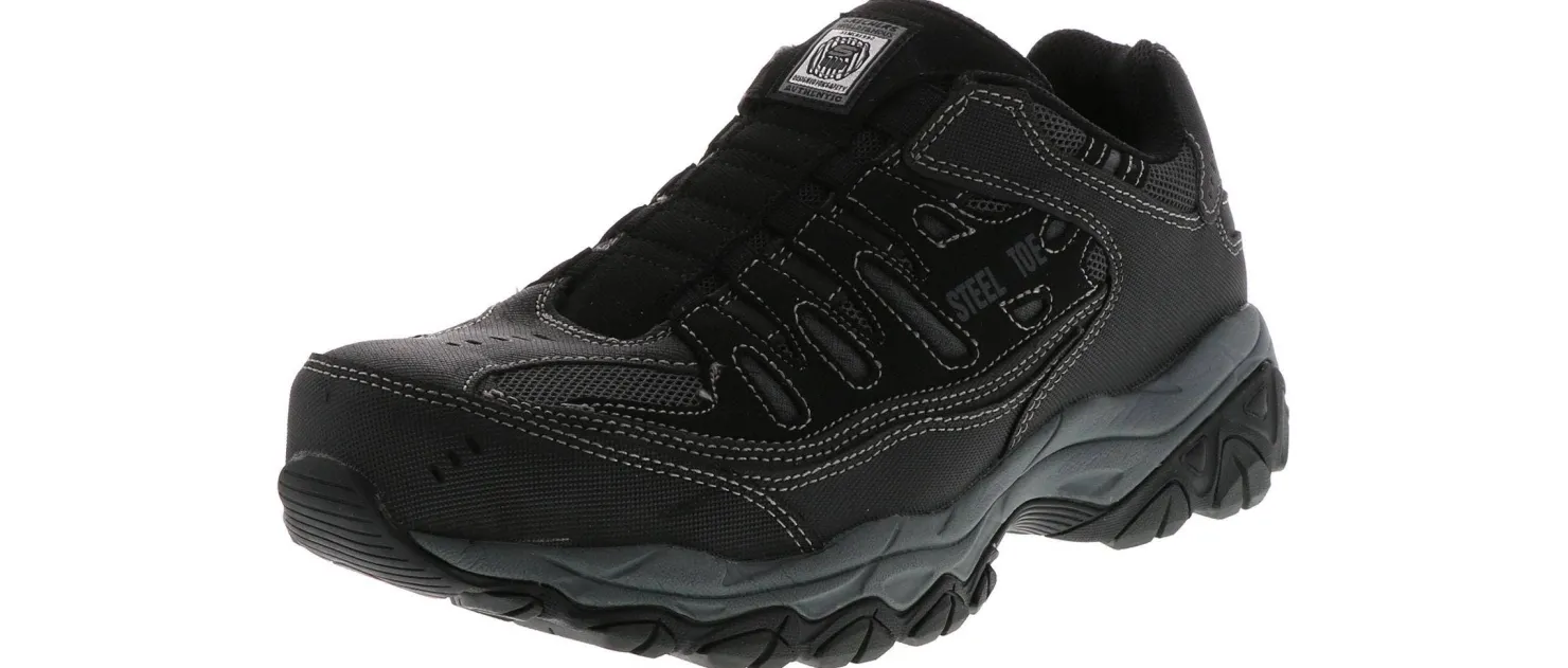 Safety Toe Athletics|SKECHERS Crankton Ebitt Men's Steel Toe Work Shoe Black