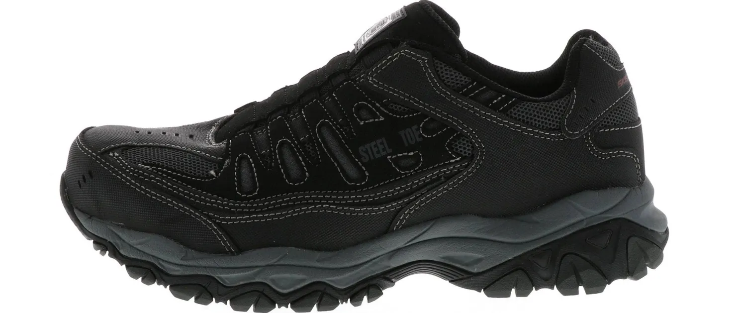 Safety Toe Athletics|SKECHERS Crankton Ebitt Men's Steel Toe Work Shoe Black
