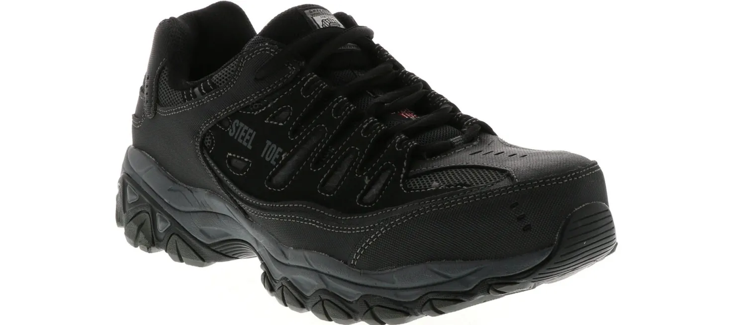 Safety Toe Athletics|SKECHERS Crankton Men's Steel Toe Work Shoe Black