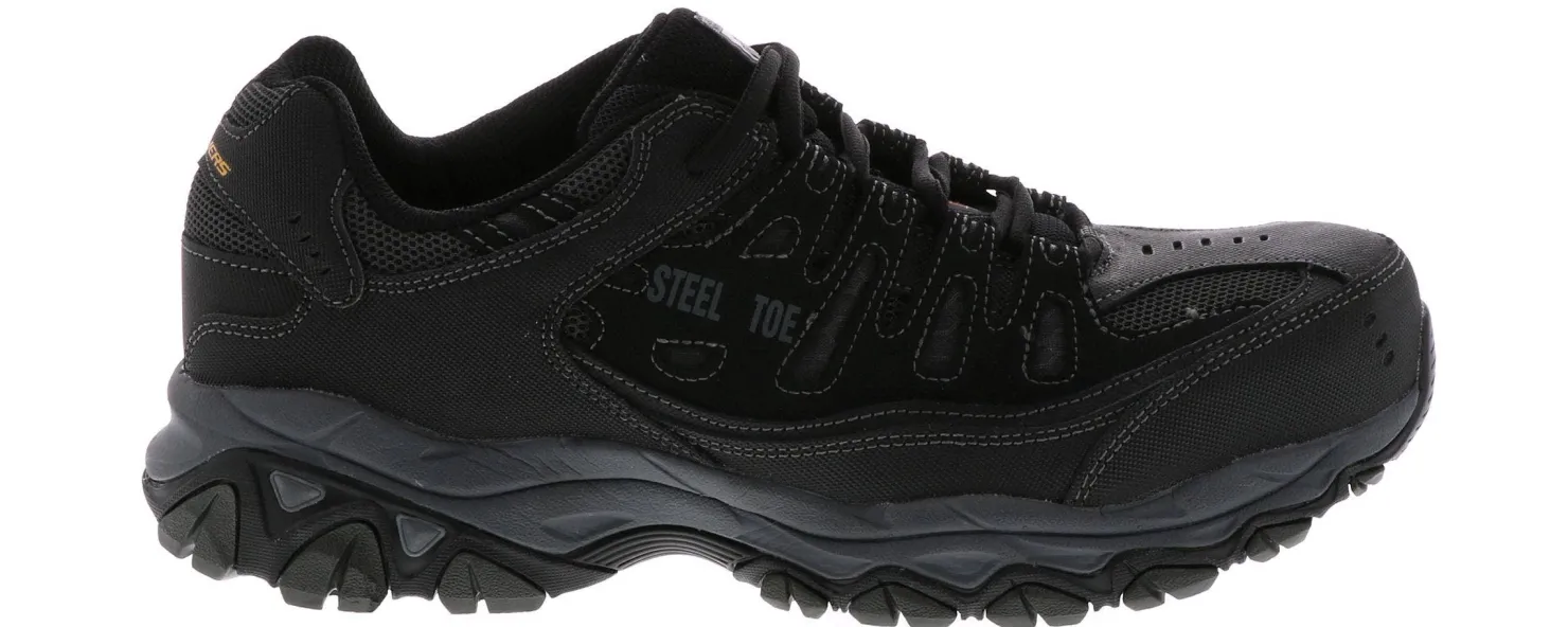Safety Toe Athletics|SKECHERS Crankton Men's Steel Toe Work Shoe Black