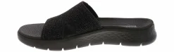 Athletic Slides|Comfort Sandals|SKECHERS Go Walk Flex Timeless Women's Sandal Black