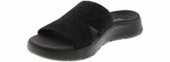 Athletic Slides|Comfort Sandals|SKECHERS Go Walk Flex Timeless Women's Sandal Black