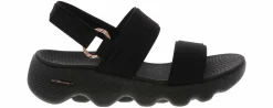 Comfort Sandals|Outdoor Sandals|SKECHERS Go Walk Massage Fit Women’s Comfort Sandal Black