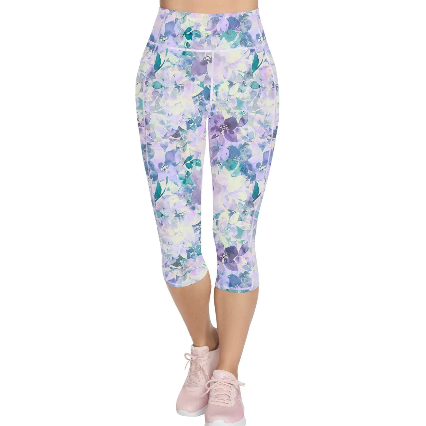 Bottoms|SKECHERS Go Walk Seascape Women's Capri Legging Multicolor