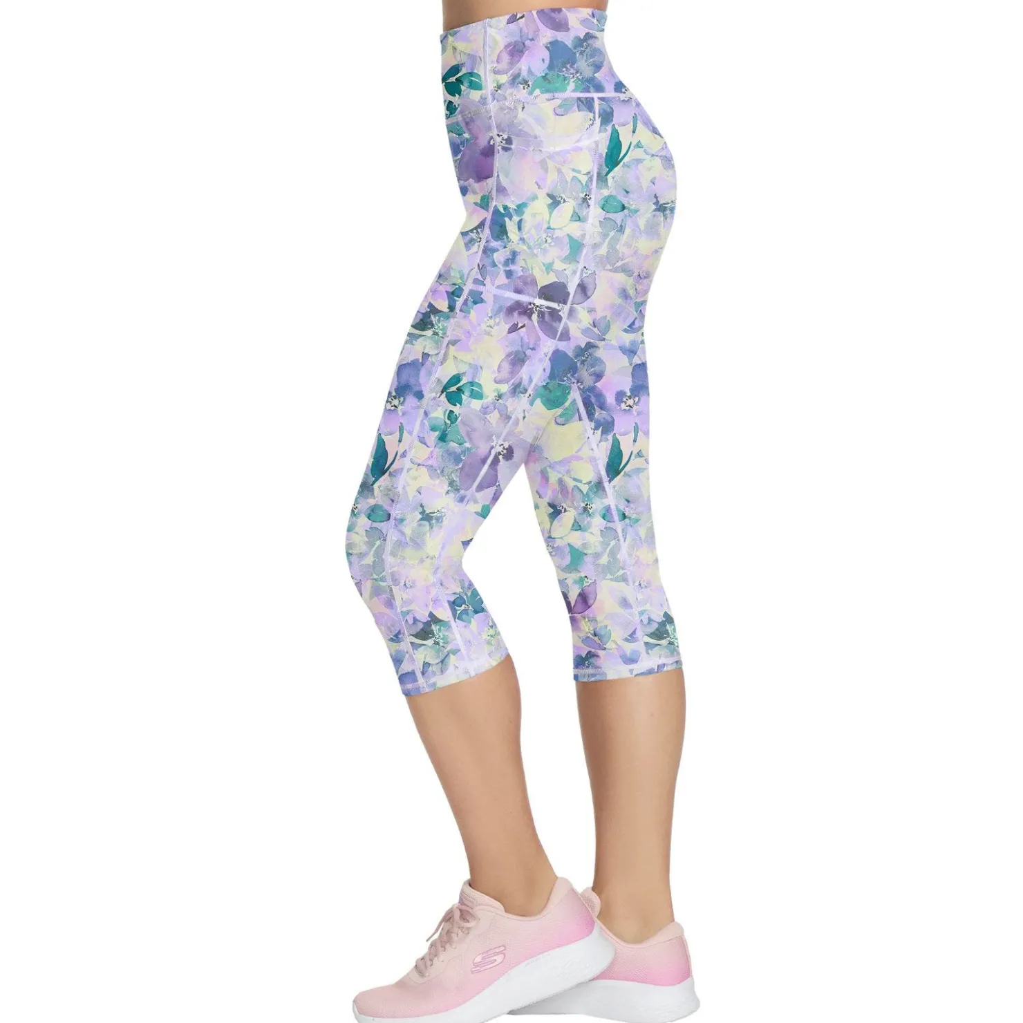 Bottoms|SKECHERS Go Walk Seascape Women's Capri Legging Multicolor