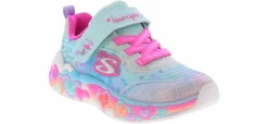 Athletic & Sneakers|SKECHERS Heart Lights Toddler Girls’ (7-10) Light Up Athletic Shoe Blue