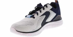 Running Shoes|Walking Shoes|SKECHERS Knit Laceup Track Men’s Athletic Shoe White