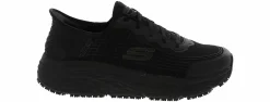 Slip Resistant|SKECHERS Max Cushioning Elite Remmal Men’s Slip Resistant Work Shoe Black