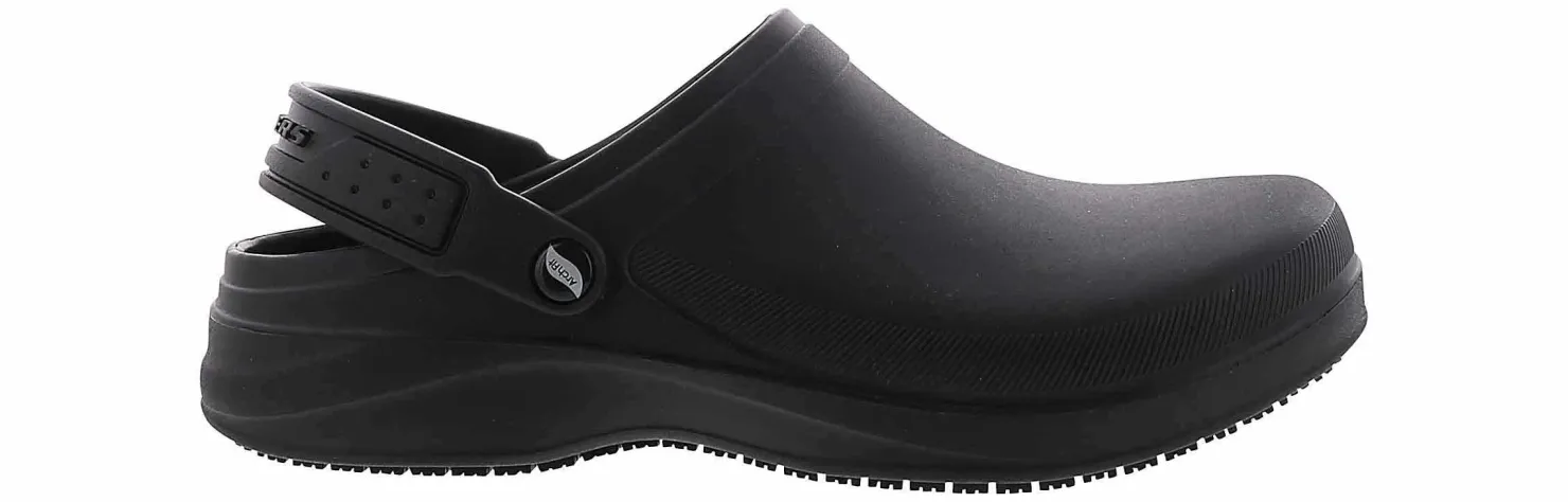 Slip Resistant|SKECHERS Riverbound Men’s Slip Resistant Work Clog Black