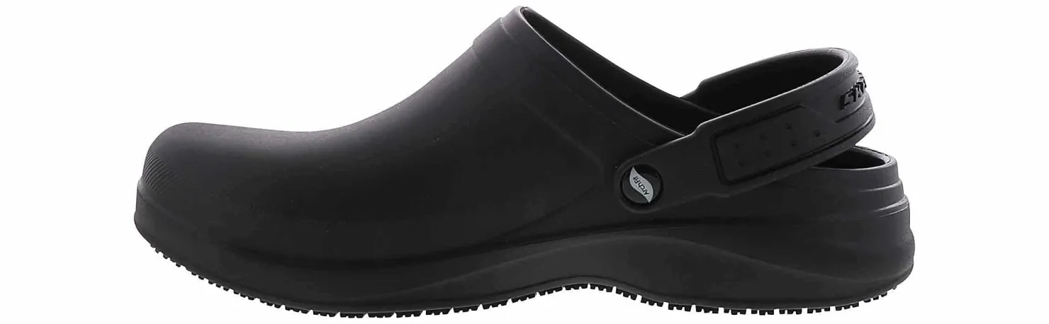 Slip Resistant|SKECHERS Riverbound Men’s Slip Resistant Work Clog Black