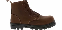 Safety Toe Boots|Slip Resistant|SKECHERS Rotund Women’s Carbon Nano Toe Work Boot Brown