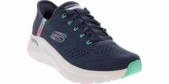 Walking Shoes|Athleisure & Casual|SKECHERS Slip-Ins Archfit 2.0 Easy Chic Women’s Wide-Width Walking Shoe Blue