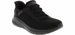 Slip Resistant|Wide|SKECHERS Slip-Ins Bobs Sport Squad Choas Women's Wide-Width Slip Resistant Work Shoe Black