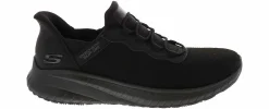 Slip Resistant|Wide|SKECHERS Slip-Ins Bobs Sport Squad Choas Women's Wide-Width Slip Resistant Work Shoe Black