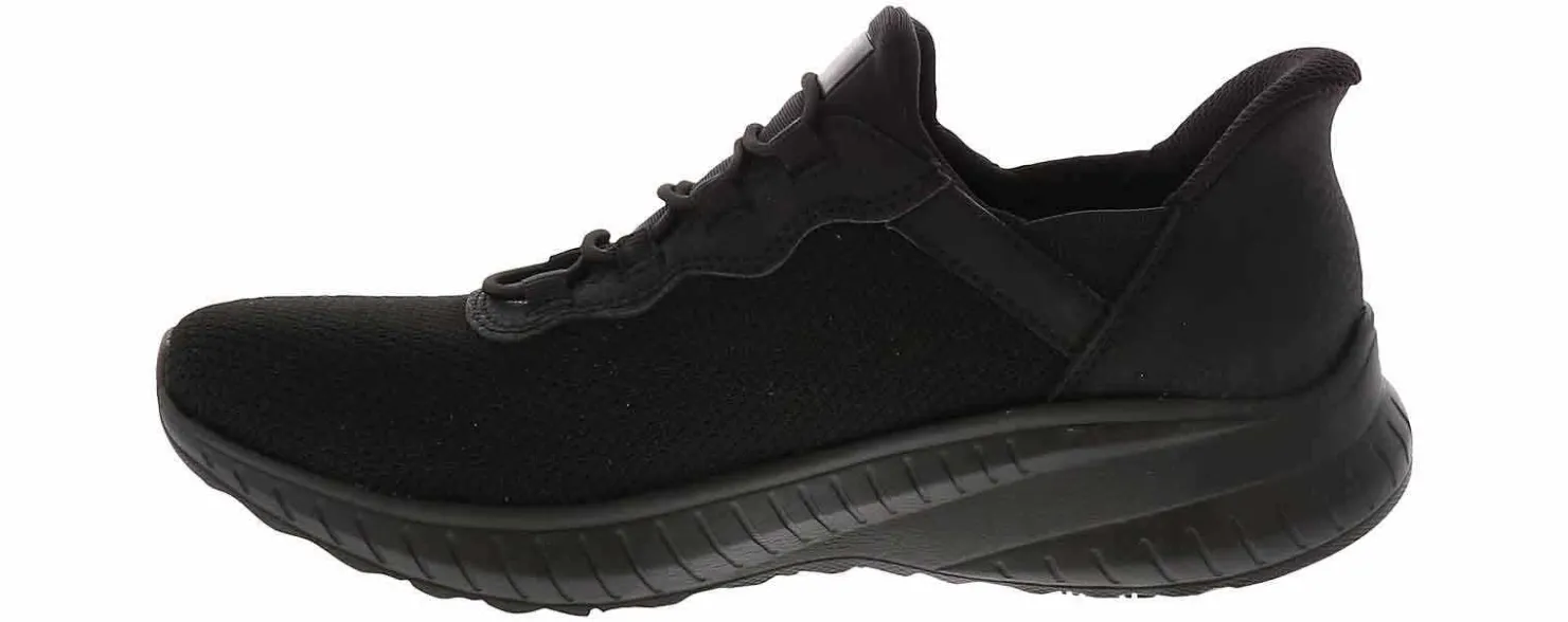 Slip Resistant|Wide|SKECHERS Slip-Ins Bobs Sport Squad Choas Women's Wide-Width Slip Resistant Work Shoe Black