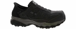 Safety Toe Athletics|Slip Resistant|SKECHERS Slip-Ins Cankton Faison Men’s Steel Toe Work Shoe Black