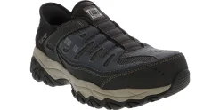 Safety Toe Athletics|Slip Resistant|SKECHERS Slip-Ins Cankton Men’s Wide-Width Steel Toe Work Shoe Blue