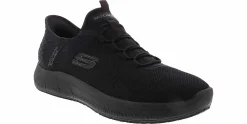 Slip Resistant|Wide|SKECHERS Slip-ins Summits Colsin Men’s Wide-Width Slip Resistant Work Shoe Black