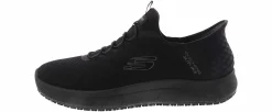 Slip Resistant|Wide|SKECHERS Slip-ins Summits Colsin Men’s Wide-Width Slip Resistant Work Shoe Black