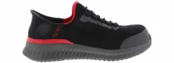Safety Toe Athletics|Slip Resistant|SKECHERS Slip-ins Tilido Fletchit Men’s Composite Toe Work Shoe Black