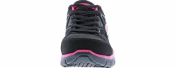 Safety Toe Athletics|SKECHERS Suede Synergy Sandlot Women's Alloy Toe Work Shoe Black