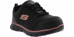 Safety Toe Athletics|SKECHERS Sure Track Chiton Women’s Alloy Toe Work Shoe Black