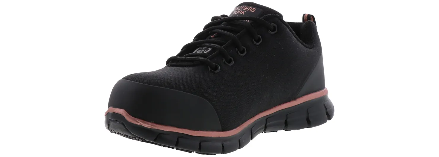 Safety Toe Athletics|SKECHERS Sure Track Chiton Women’s Alloy Toe Work Shoe Black