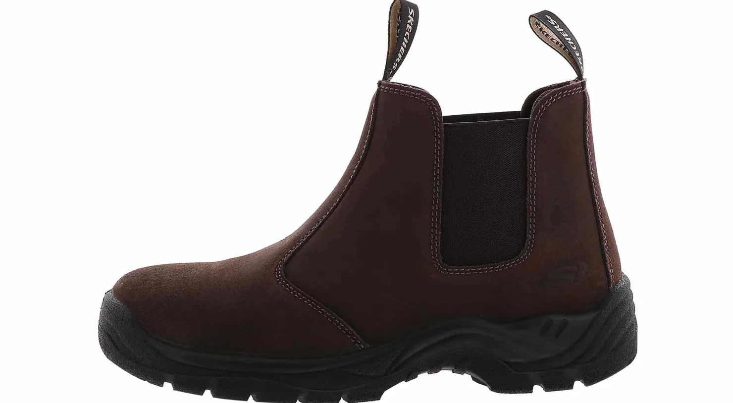 Safety Toe Boots|SKECHERS Tapter Men’s Steel Toe Work Boot Brown