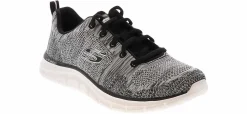 Running Shoes|Athleisure & Casual|SKECHERS Track Knit Lace Up Women’s Running Shoe White