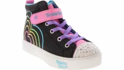 Athletic & Sneakers|SKECHERS Twinkle Toes Heart Steps Youth Girls’ (11-3) Light up Hi-Top Sneaker Black