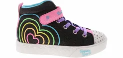 Athletic & Sneakers|SKECHERS Twinkle Toes Heart Steps Youth Girls’ (11-3) Light up Hi-Top Sneaker Black
