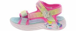 Sandals|Outdoor Shoes|SKECHERS Unicorn Dreams Majestic Bliss Youth Girls’ (11-3) Light Up Sandal Pink