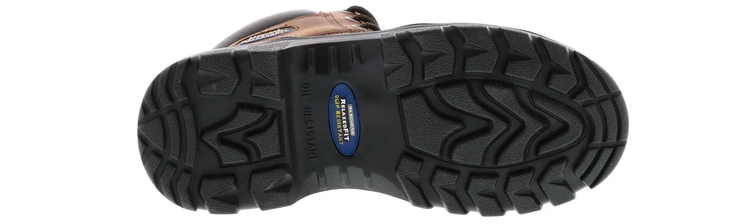 Safety Toe Boots|SKECHERS Workshire Peril Women's Steel Toe Work Boot Brown