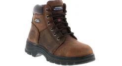 Safety Toe Boots|SKECHERS Workshire Peril Women's Steel Toe Work Boot Brown