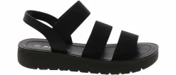 Comfort Sandals|Footbed Sandals|SODA Button Strap Women's Platform Sandal Black