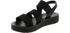 Comfort Sandals|Footbed Sandals|SODA Button Strap Women's Platform Sandal Black
