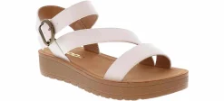 Comfort Sandals|SODA Hammer Women’s Platform Sandal White
