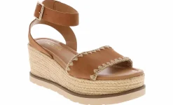 Comfort Sandals|Wedge & Platform Sandals|SODA Laguna Women's Wedge Sandal Brown