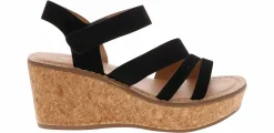 Wedge & Platform Sandals|Heeled Sandals|SODA Sheet Women's Wedge Sandal Black
