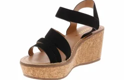 Wedge & Platform Sandals|Heeled Sandals|SODA Sheet Women's Wedge Sandal Black