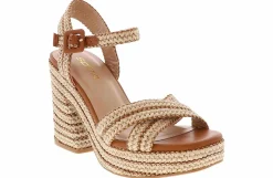 Heeled Sandals|Heels & Wedges|SODA Yara Woven Rope Women's Fashion Heel Brown