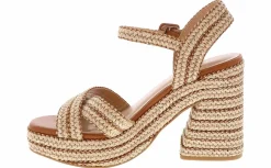 Heeled Sandals|Heels & Wedges|SODA Yara Woven Rope Women's Fashion Heel Brown