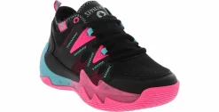 Athletic & Sneakers|SPALDING Regulator Pink Youth Girls’ (11-7) Mid Top Basketball Sneaker Black