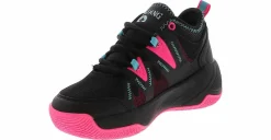Athletic & Sneakers|SPALDING Regulator Pink Youth Girls’ (11-7) Mid Top Basketball Sneaker Black