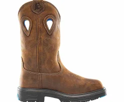 Safety Toe Boots|Slip Resistant|STEEL BLUE Heeler Met Men's Steel Toe Work Boot Brown