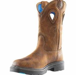 Safety Toe Boots|Slip Resistant|STEEL BLUE Heeler Met Men's Steel Toe Work Boot Brown
